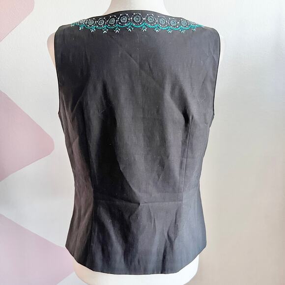 Vintage Ann Taylor Embroidered Tank Top Y2K Cottagecore Retro Sz 8 - Picture 3 of 6